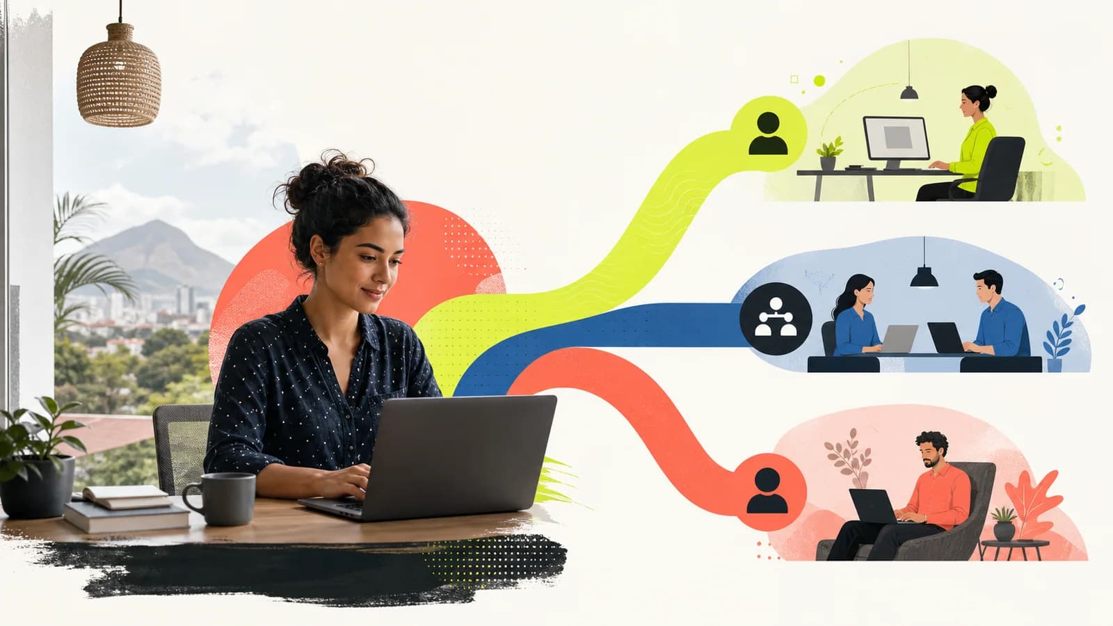 Professional working remotely outside the United States while comparing employee, employer-of-record, and contractor arrangements