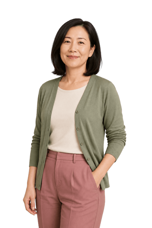 Fictional professional reflecting on her strengths and work preferences